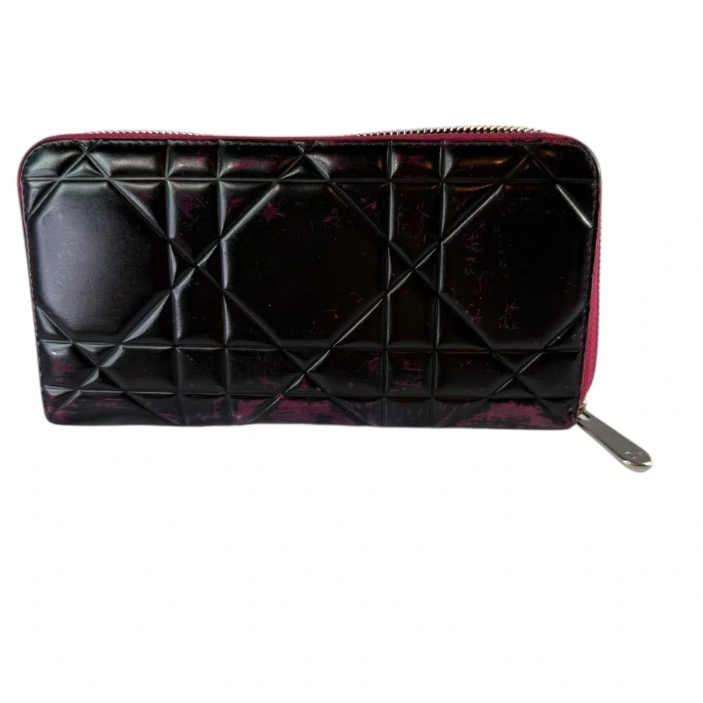 Dior Pink and Black Quilted Wallet